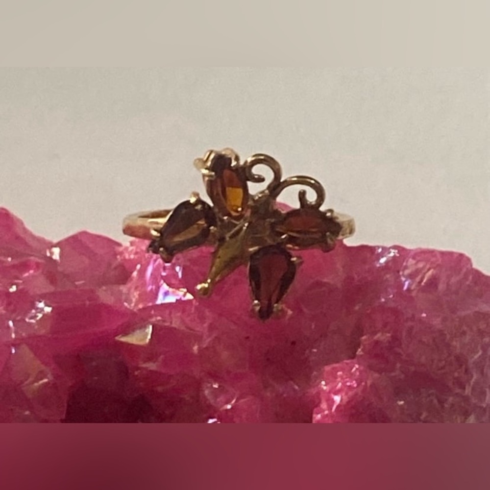 Vintage Gold Tone Butterfly Ring #6261